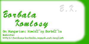 borbala komlosy business card